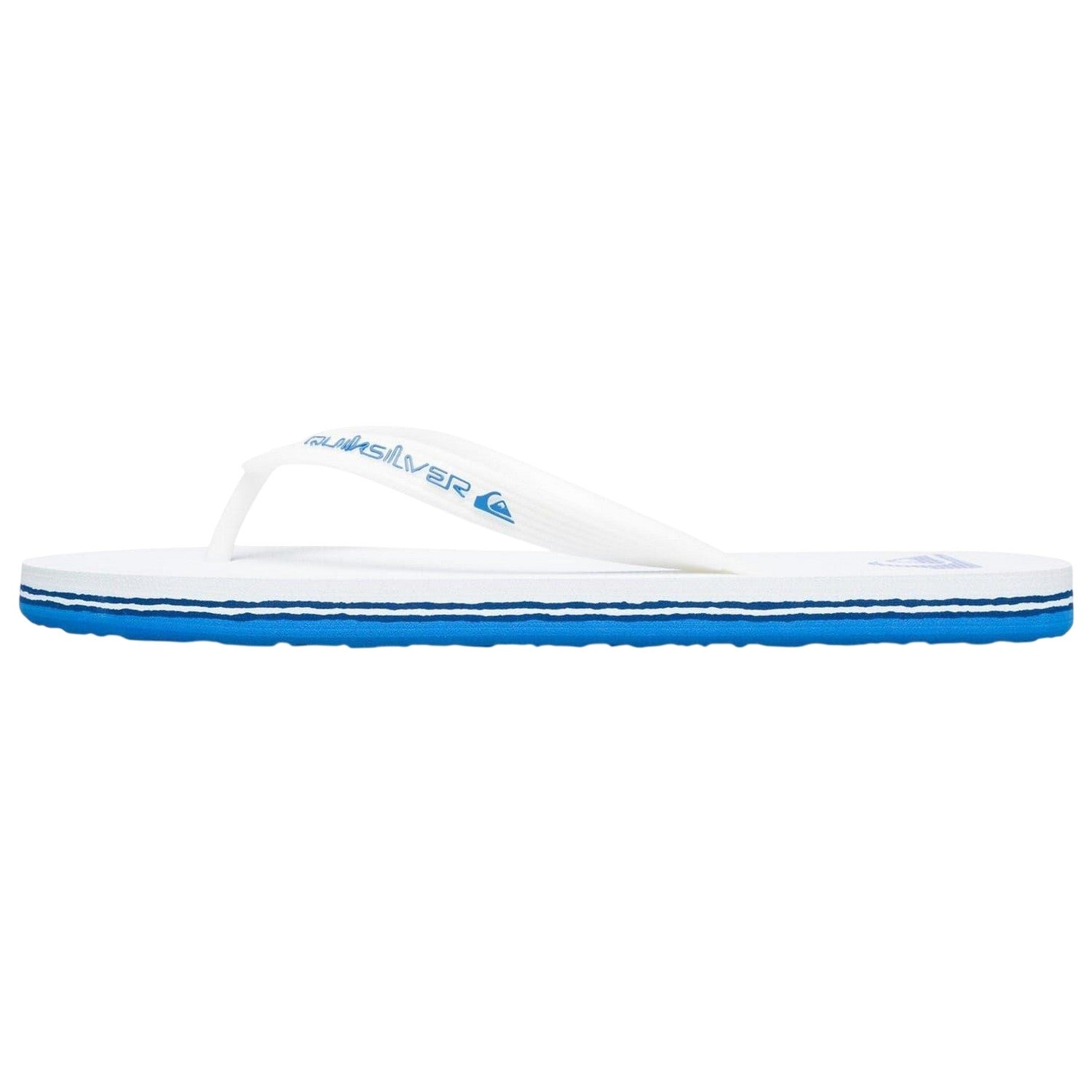 White-Blue - Back - Quiksilver Mens Leather Flip Flops