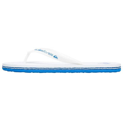 White-Blue - Back - Quiksilver Mens Leather Flip Flops