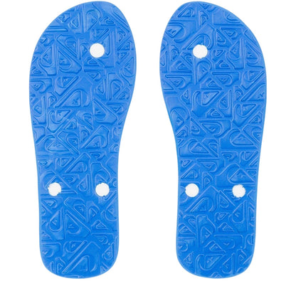 White-Blue - Lifestyle - Quiksilver Mens Leather Flip Flops