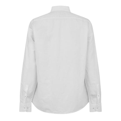 White - Back - Boss Mens Plain Collared Long-Sleeved Shirt