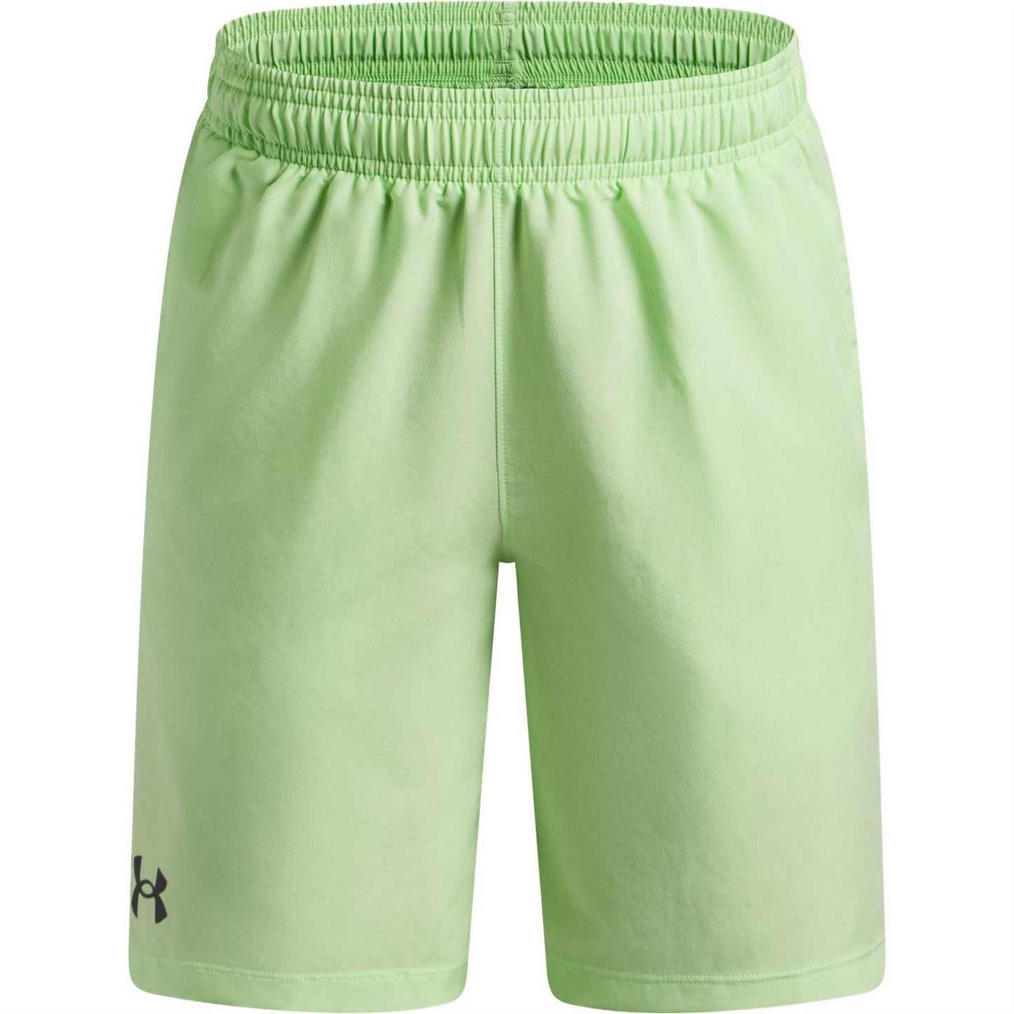 Lime-Black - Front - Under Armour Childrens-Kids Tech Shorts