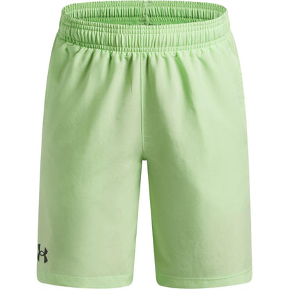 Lime-Black - Front - Under Armour Childrens-Kids Tech Shorts