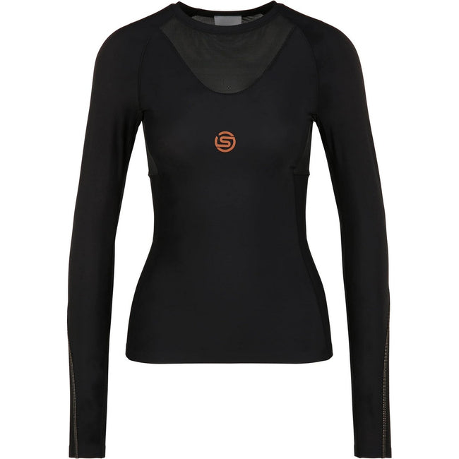 Black - Front - Skins Womens-Ladies Series-5 Long-Sleeved Top