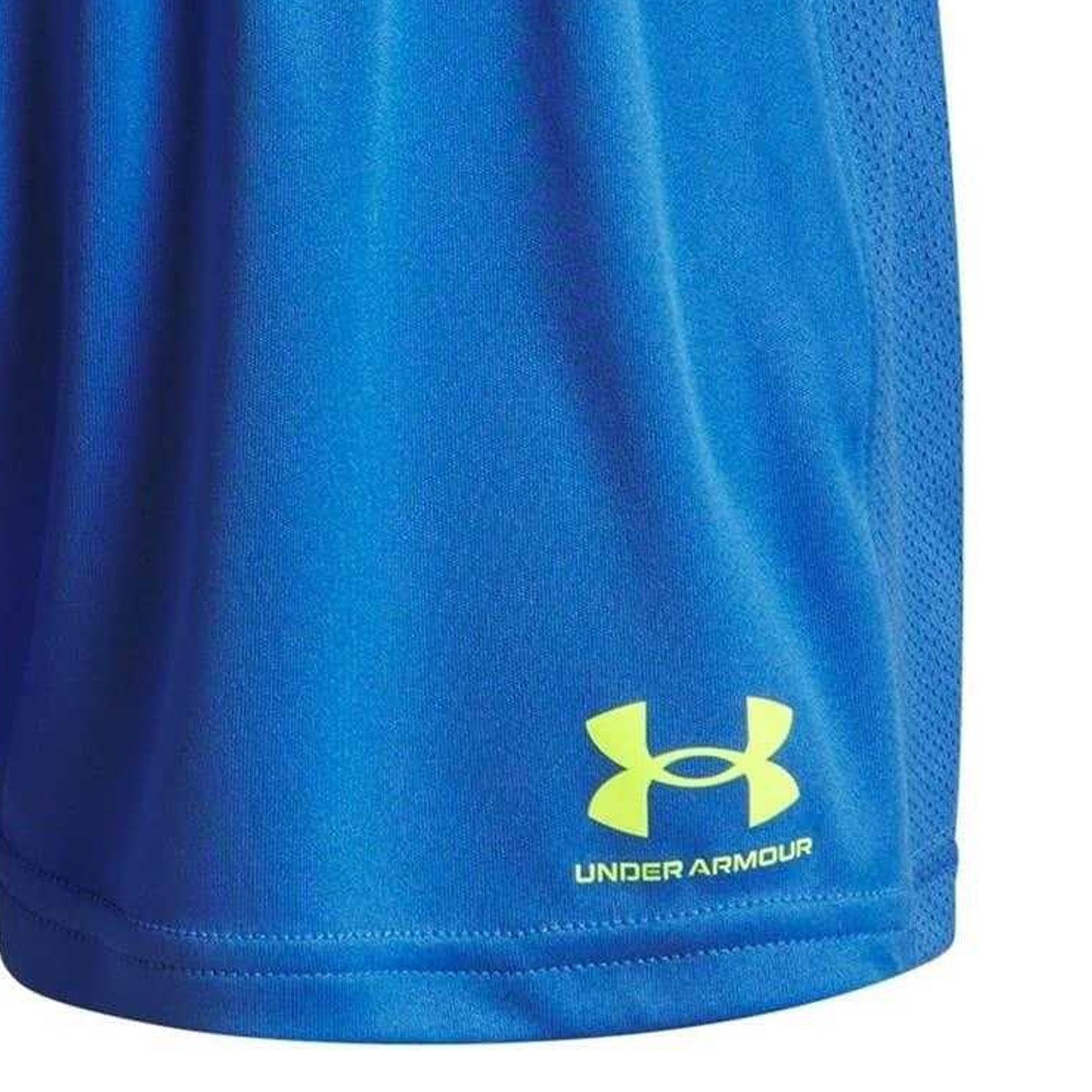 Atlantic Blue - Side - Under Armour Childrens-Kids Moisture Wicking Shorts
