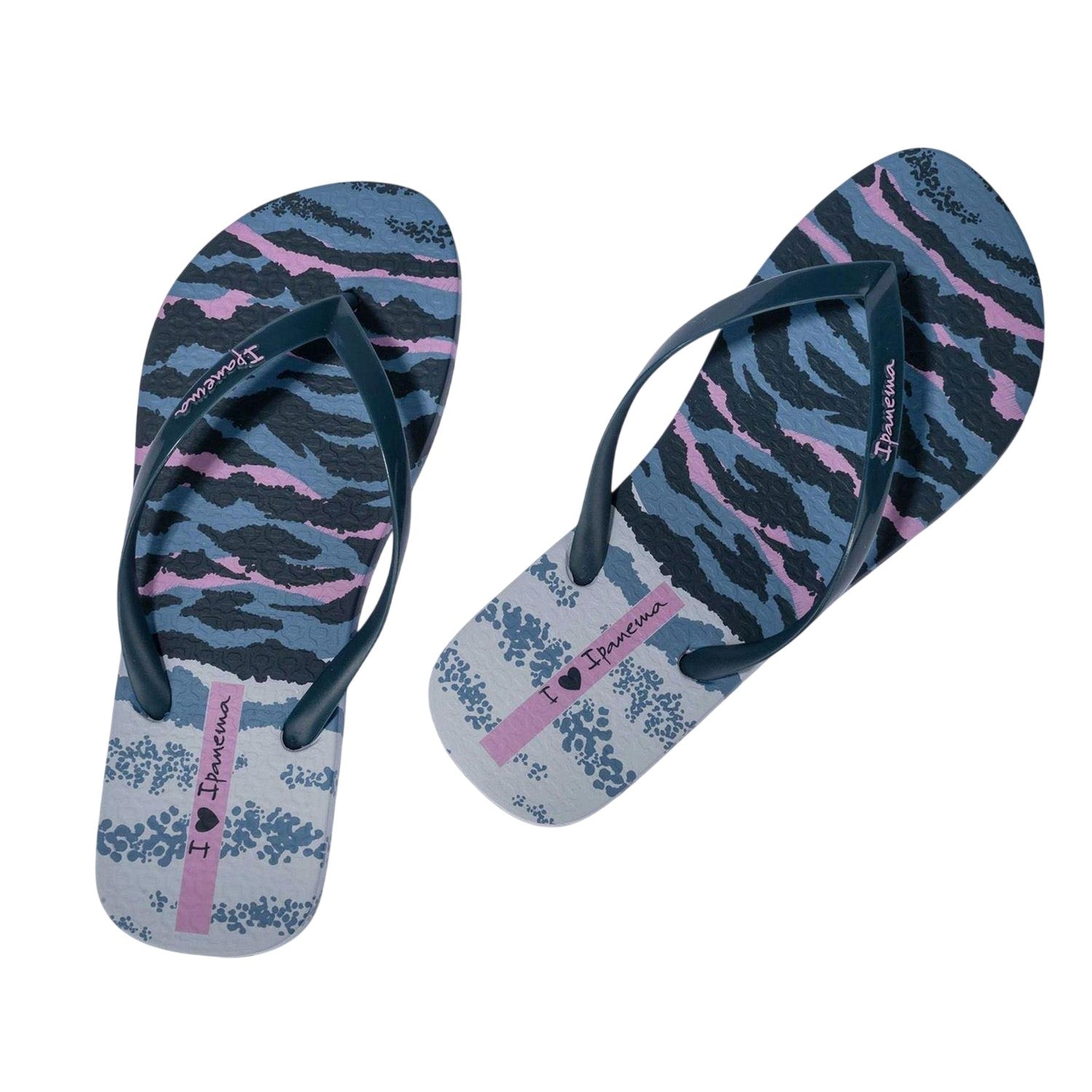 Blue Print - Side - Ipanema Womens-Ladies Zebra Flat Flip Flops