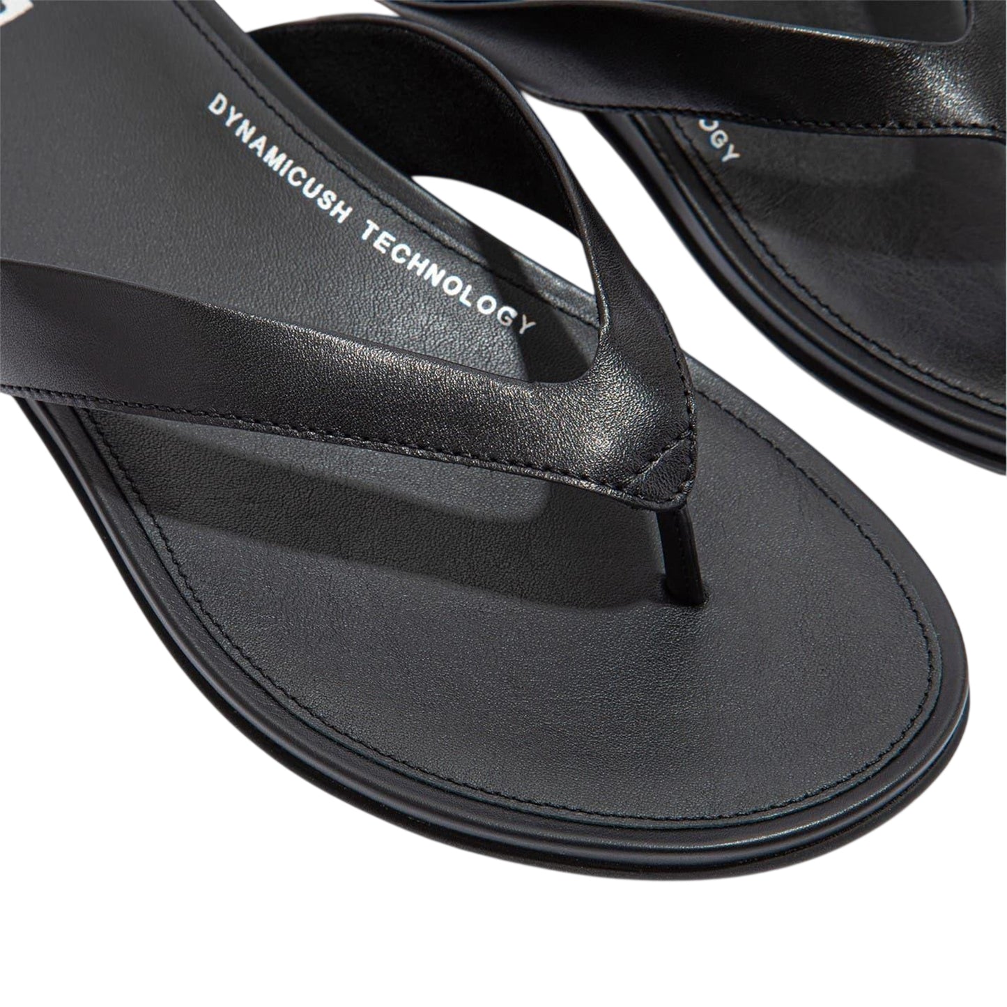 All Black - Lifestyle - FitFlop Womens-Ladies Gracie Leather Flat Flip Flops