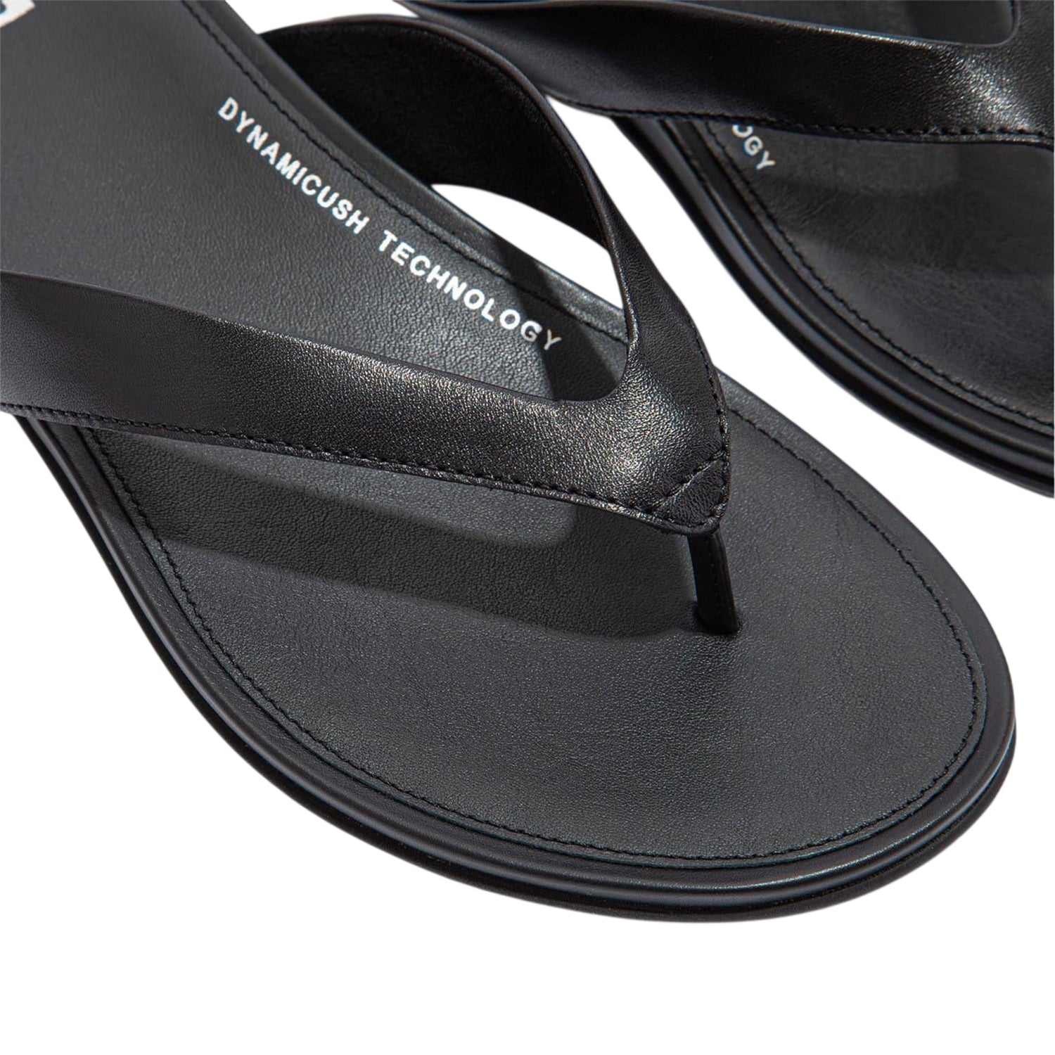 All Black - Lifestyle - FitFlop Womens-Ladies Gracie Leather Flat Flip Flops
