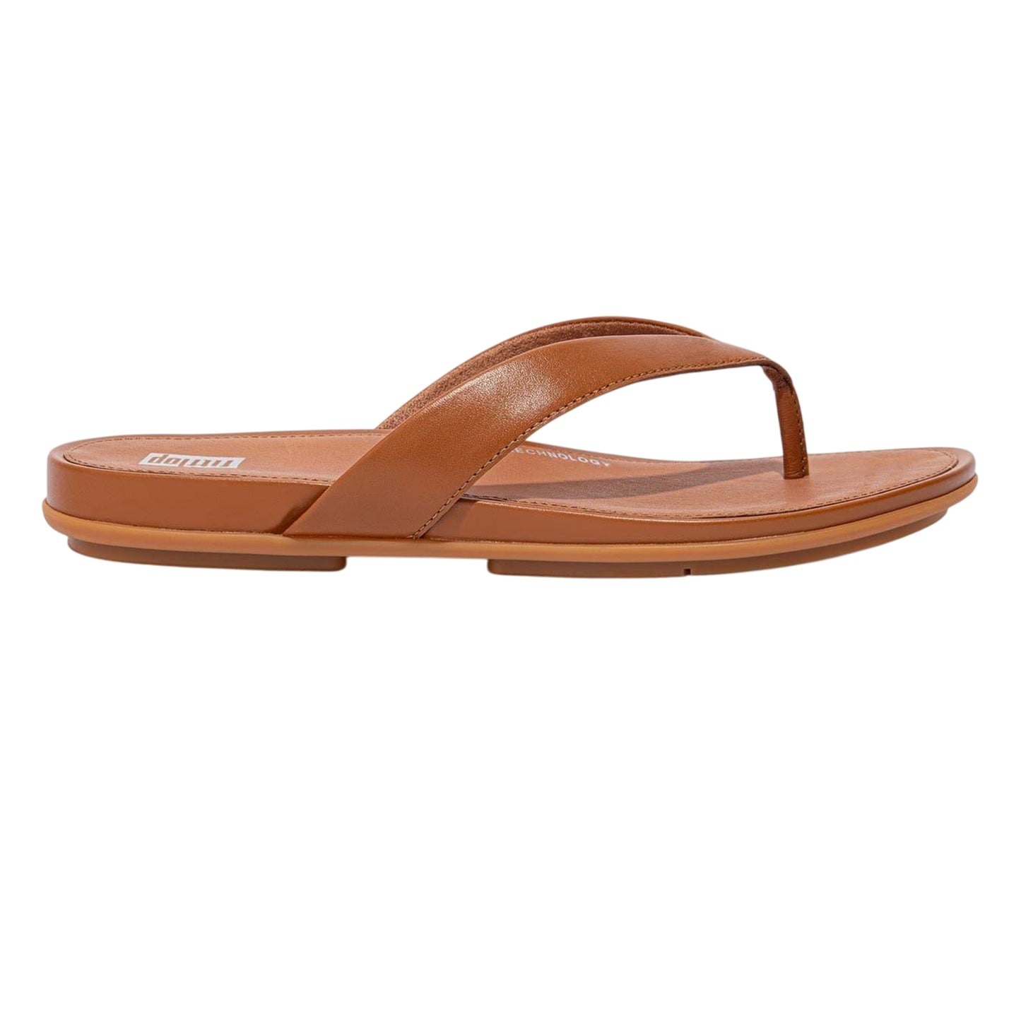 Light Tan - Front - FitFlop Womens-Ladies Gracie Leather Flat Flip Flops