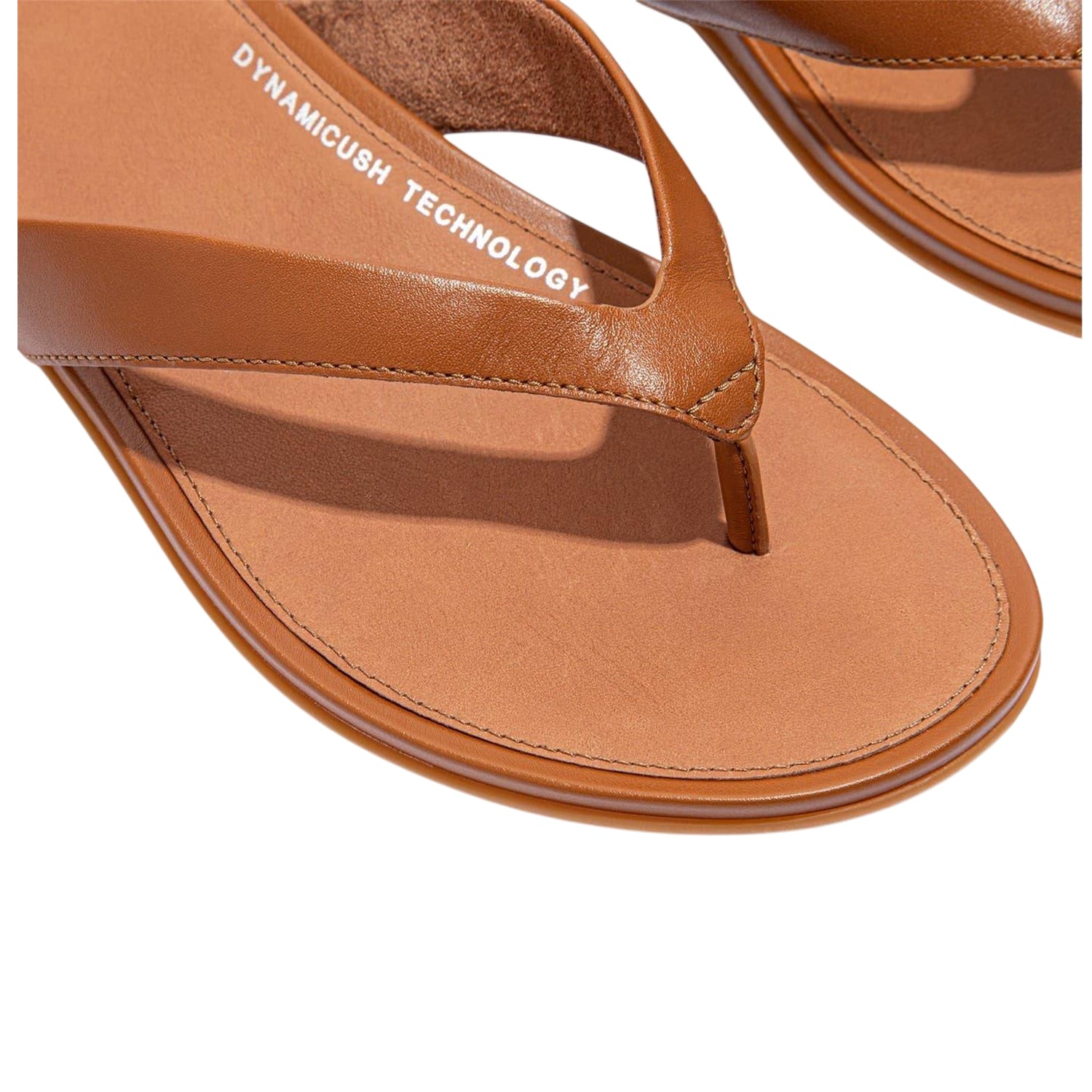 Light Tan - Lifestyle - FitFlop Womens-Ladies Gracie Leather Flat Flip Flops