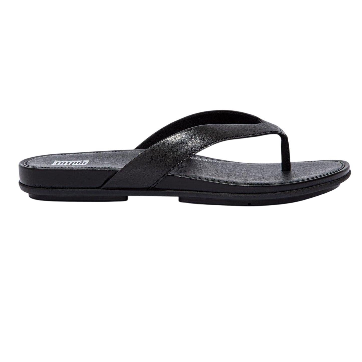 All Black - Front - FitFlop Womens-Ladies Gracie Leather Flat Flip Flops