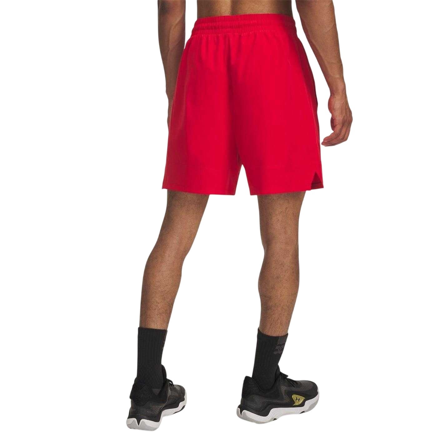 Red - Back - Under Armour Mens Zone Basketball Shorts