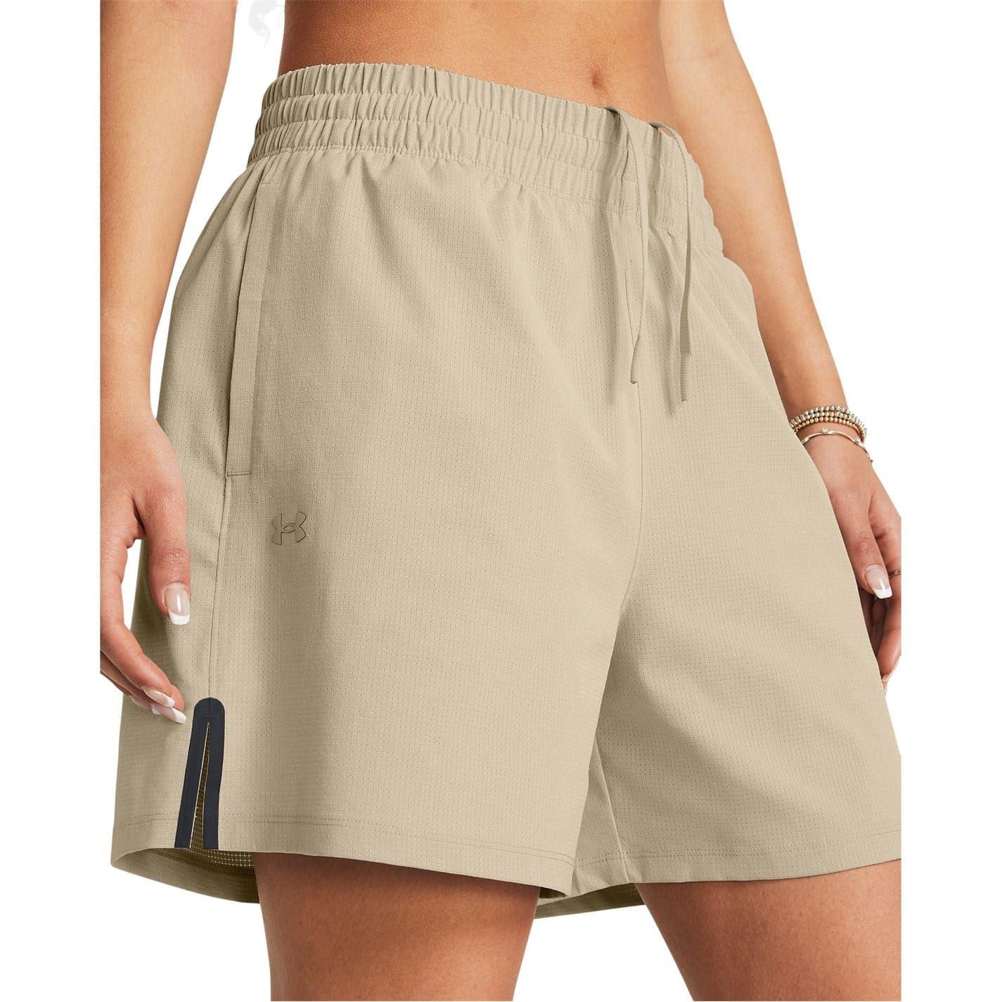Brown - Side - Under Armour Womens-Ladies Vent Training Shorts