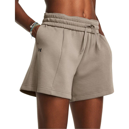 Brown - Side - Under Armour Womens-Ladies Performance Training Shorts