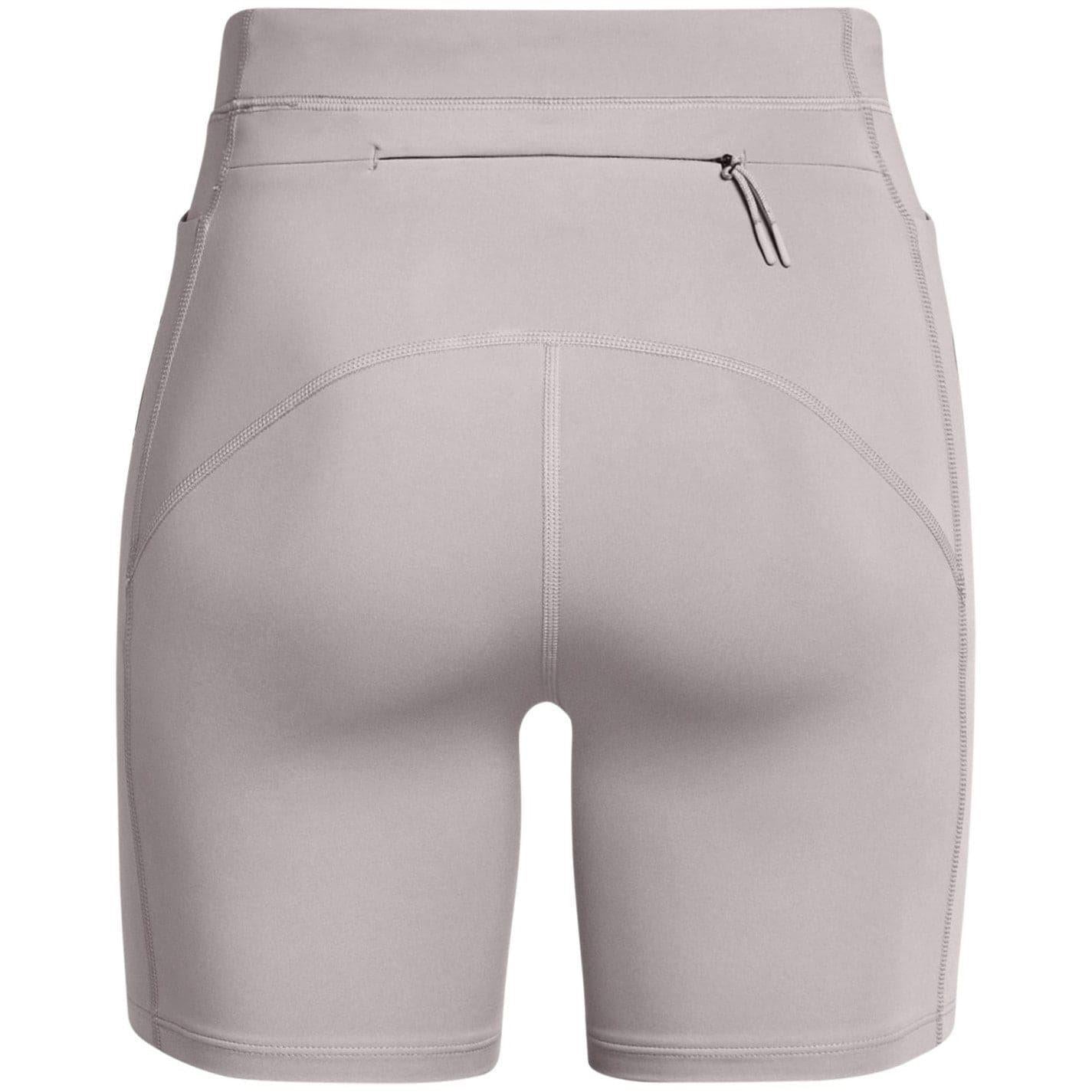 Grey - Back - Under Armour Womens-Ladies Project Rock Slim Running Shorts