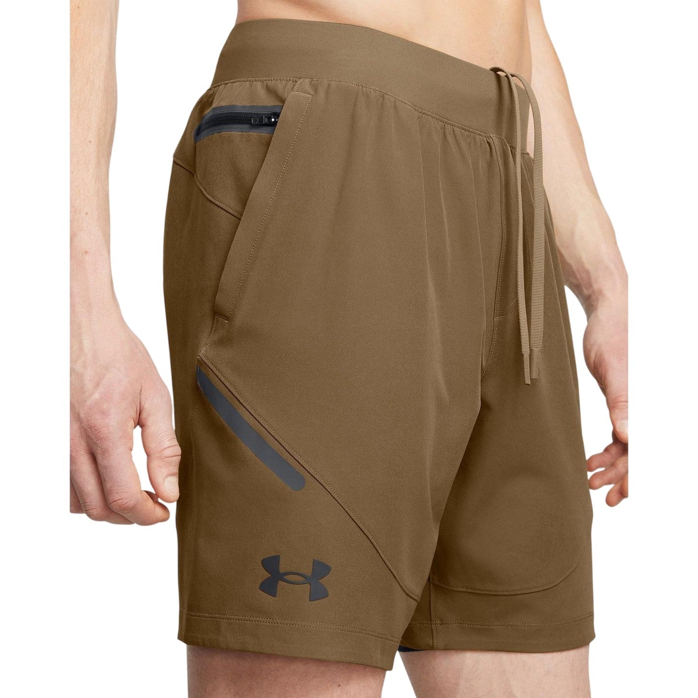 Brown - Side - Under Armour Mens Unstoppable Shorts