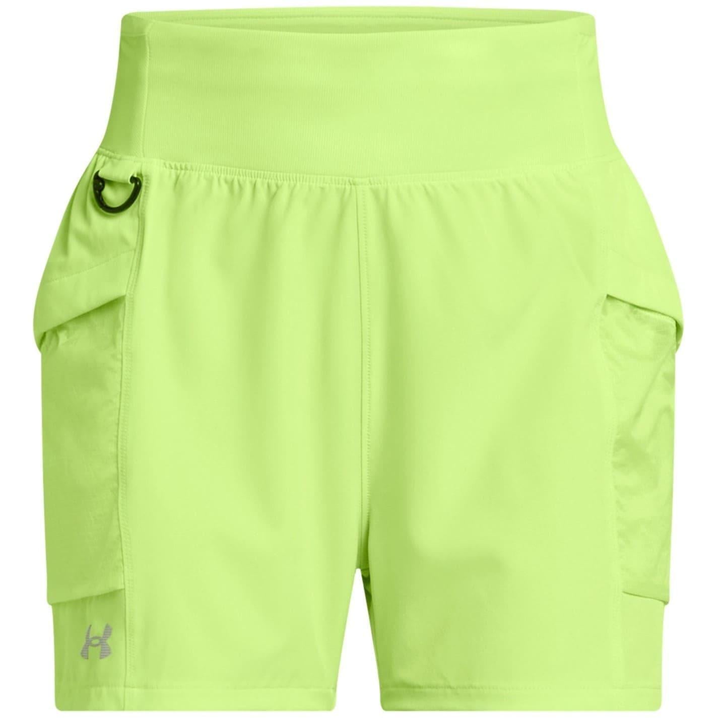 Green - Front - Under Armour Womens-Ladies Trail Walking Shorts