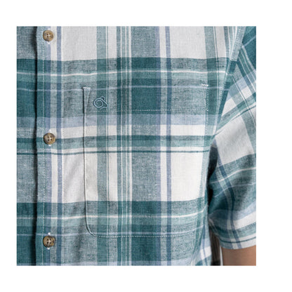 Teal Blue - Side - Craghoppers Mens Hila Point Collar Regular Shirt