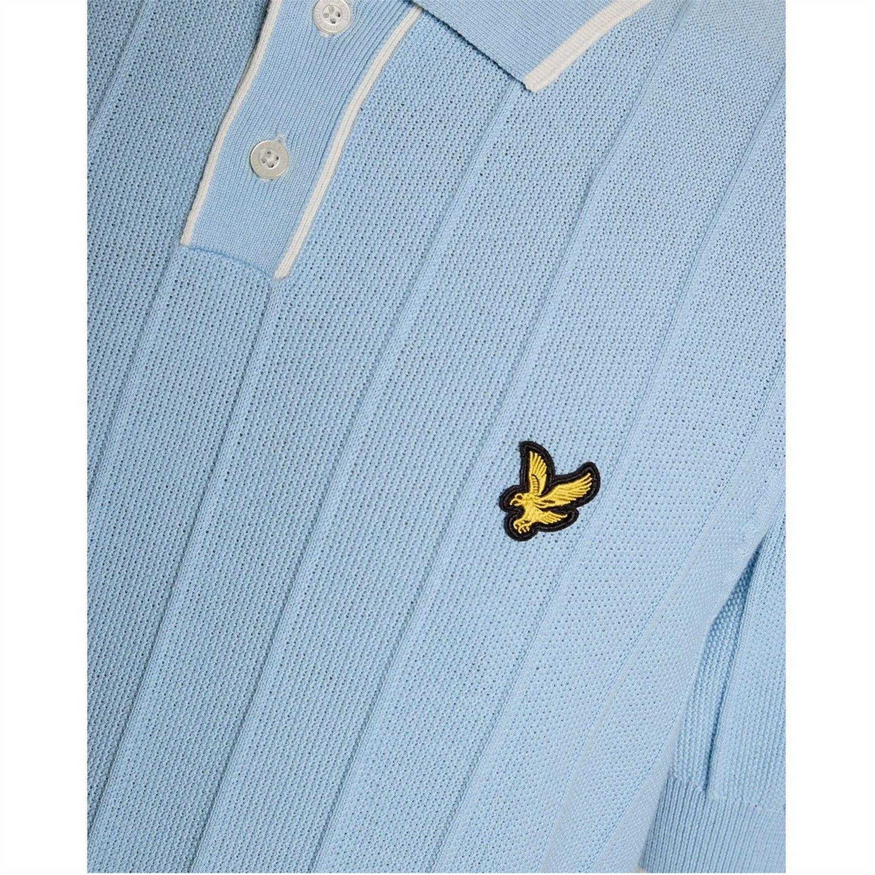 Chalk Blue - Lifestyle - Lyle & Scott Mens Pique Knitted Polo Shirt