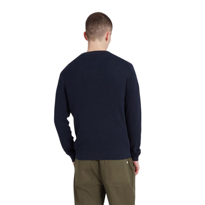 True Navy - Back - Farah Mens Rainhill Plain Regular Jumper
