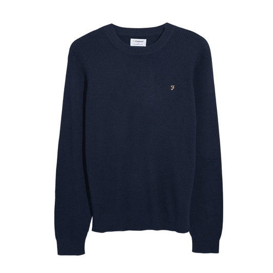 True Navy - Front - Farah Mens Rainhill Plain Regular Jumper