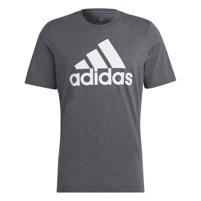 Grey - Front - Adidas Mens Essentials Big Logo Single Jersey T-Shirt