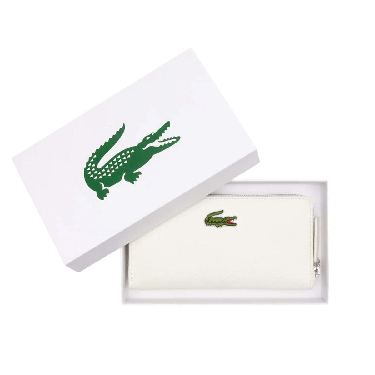 White - Front - Lacoste Womens-Ladies Logo Purse