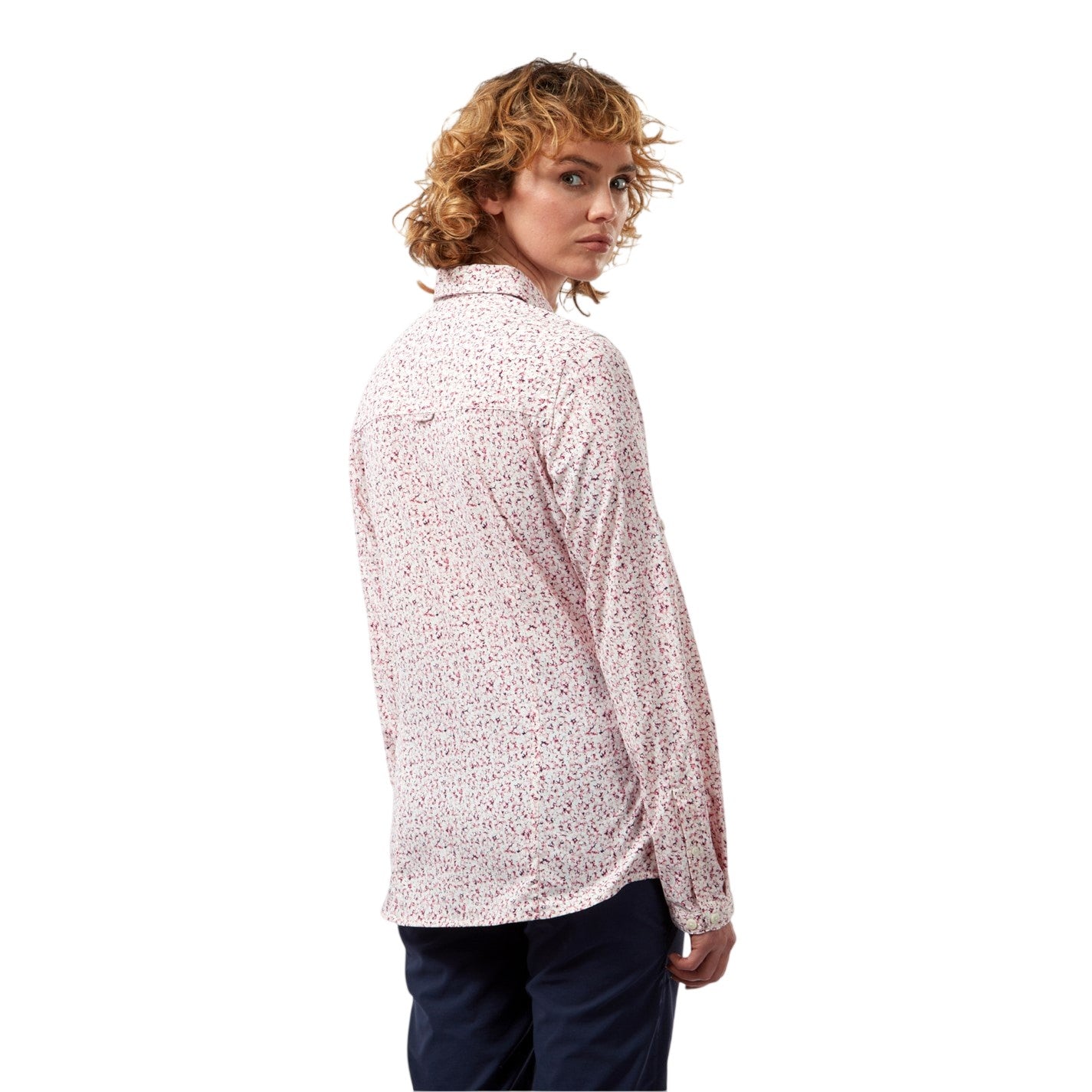 Raspberry - Back - Craghoppers Womens-Ladies Regular Long-Sleeved Shirt