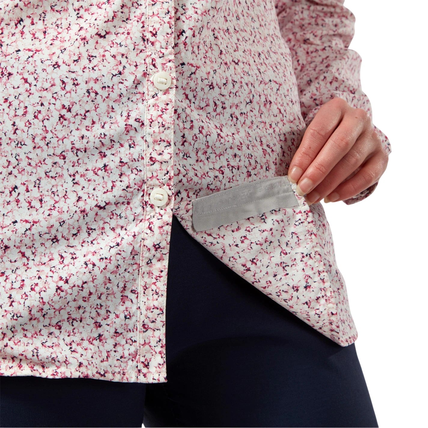 Raspberry - Side - Craghoppers Womens-Ladies Regular Long-Sleeved Shirt