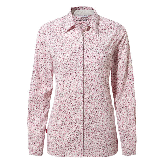 Raspberry - Front - Craghoppers Womens-Ladies Regular Long-Sleeved Shirt