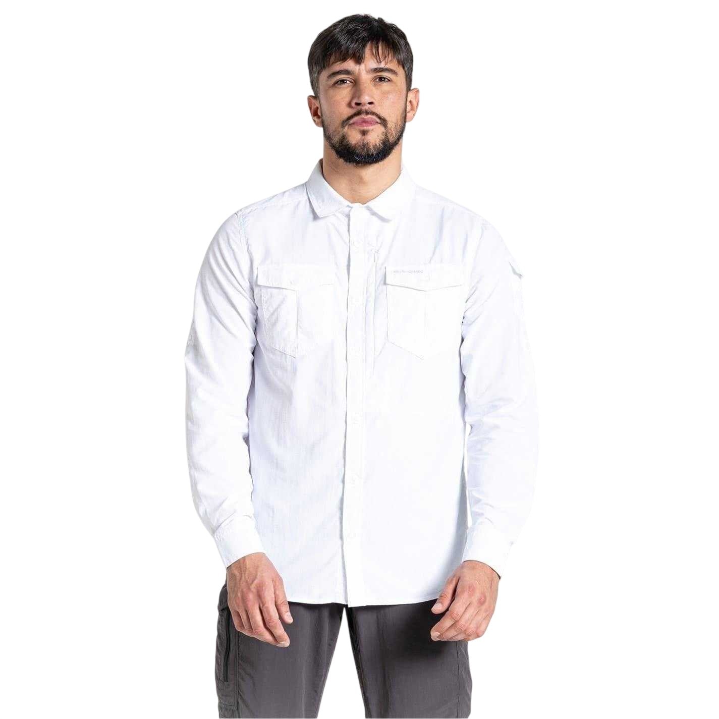 Optic White - Front - Craghoppers Mens Regular Long-Sleeved Shirt