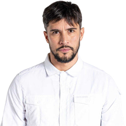 Optic White - Side - Craghoppers Mens Regular Long-Sleeved Shirt