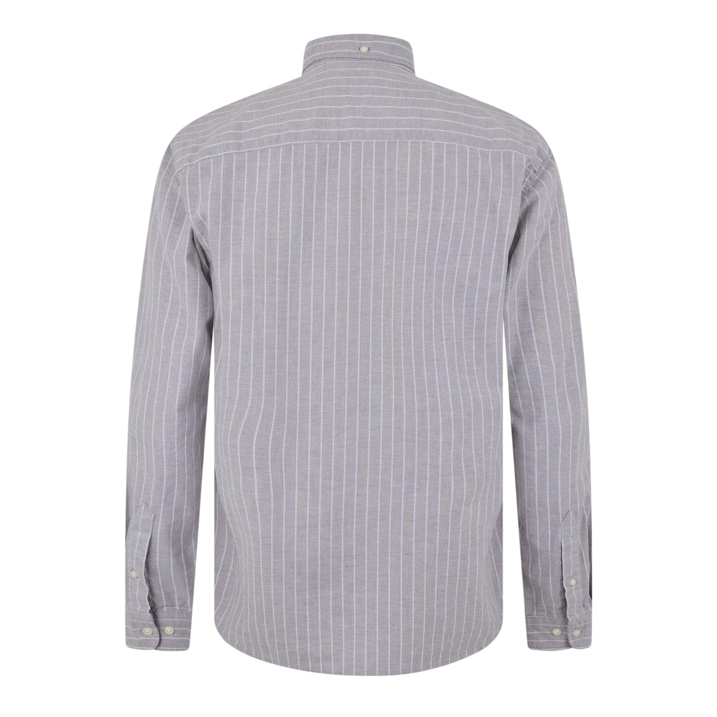 Feather Grey - Back - Jack And Jones Mens Pinstripe Regular Long-Sleeved Shirt
