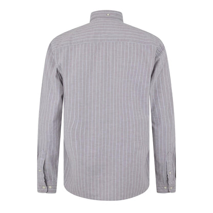 Feather Grey - Back - Jack And Jones Mens Pinstripe Regular Long-Sleeved Shirt