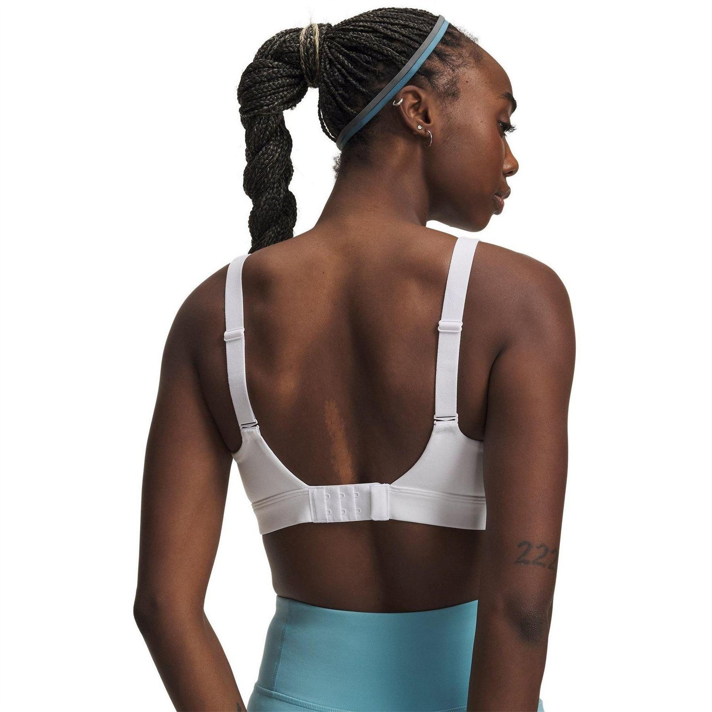 White-Halo Grey - Back - Under Armour Womens-Ladies Effortless Sports Bra