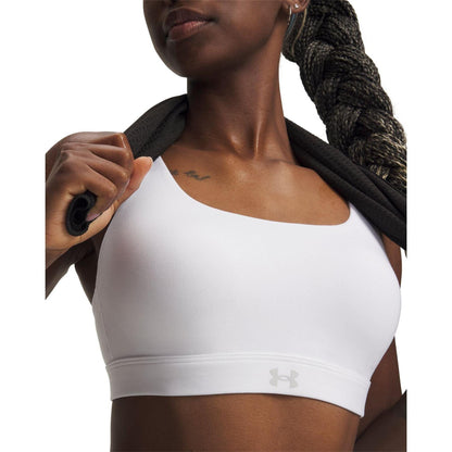 White-Halo Grey - Side - Under Armour Womens-Ladies Effortless Sports Bra
