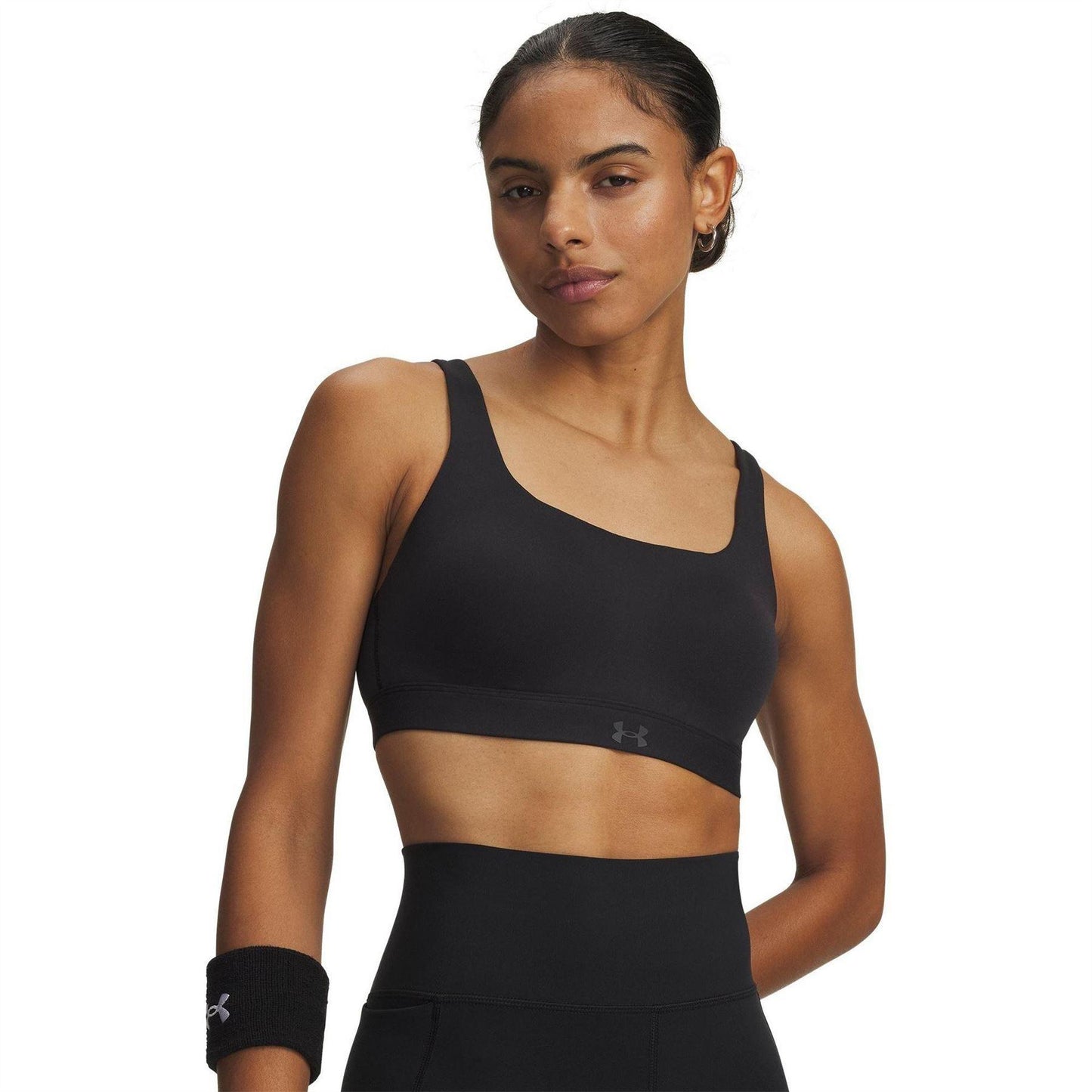 Black - Front - Under Armour Womens-Ladies Effortless Sports Bra