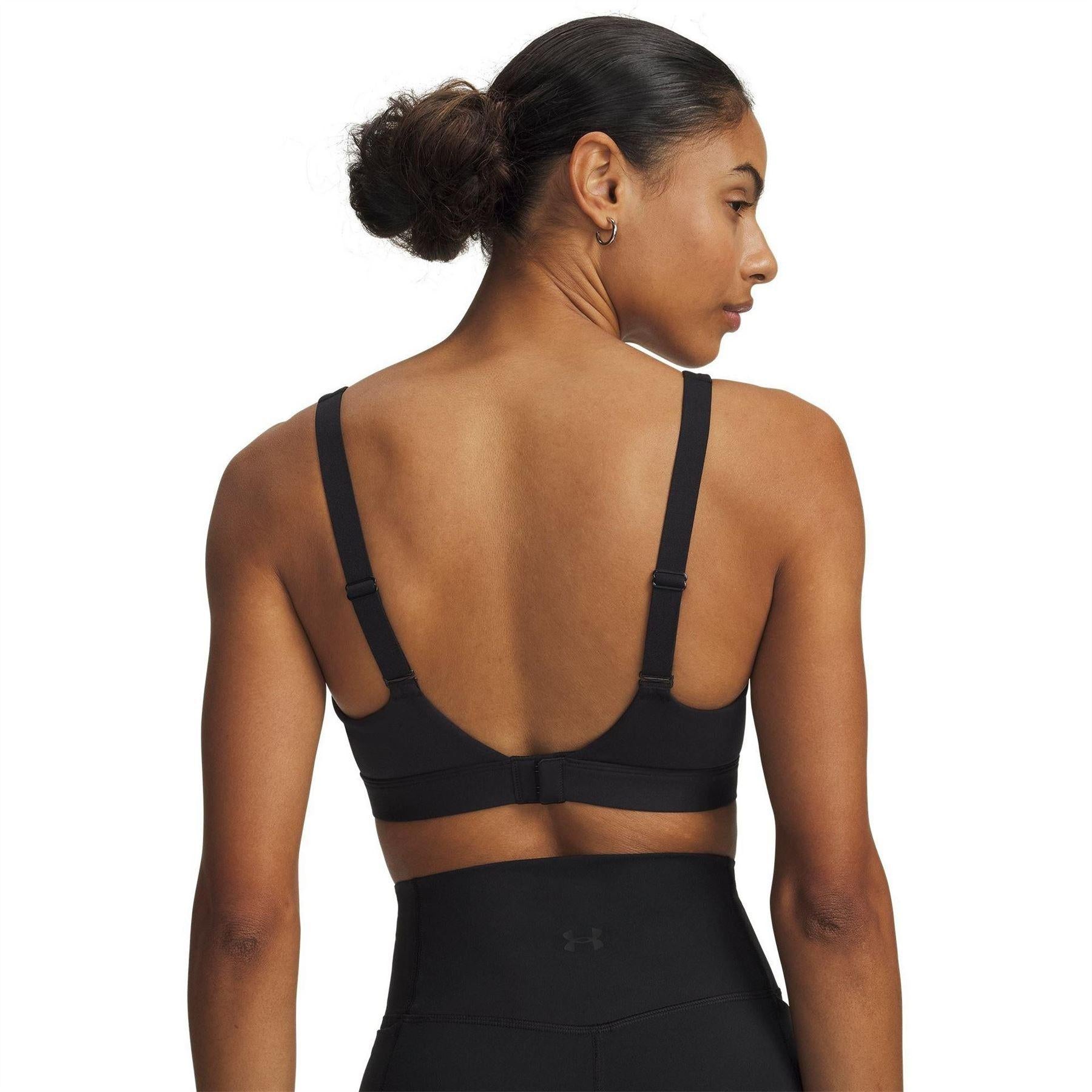 Black - Back - Under Armour Womens-Ladies Effortless Sports Bra