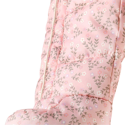 Light Pink - Side - Minoti Baby Floral Long-Sleeved Snowsuit