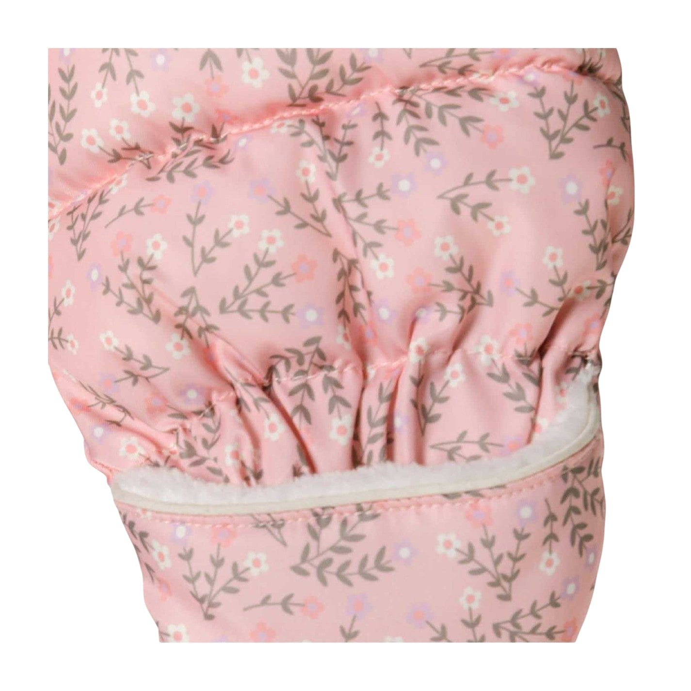 Light Pink - Pack Shot - Minoti Baby Floral Long-Sleeved Snowsuit