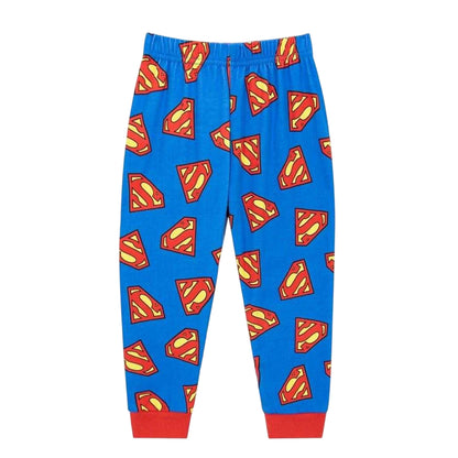 Blue-Red - Lifestyle - Superman Boys Brushed Cotton Long Pyjama Set