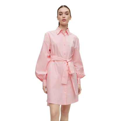 Pink - Close up - Hugo Womens-Ladies Kaisanna Shirt Dress