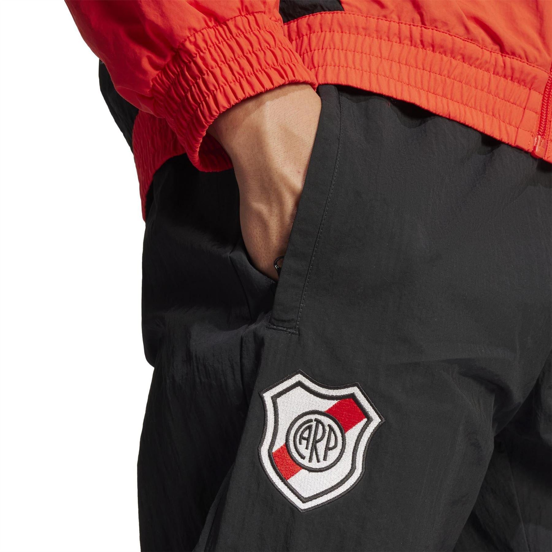 Black - Side - Adidas Mens Club Atlético River Plate Tapered Tracksuit Bottoms