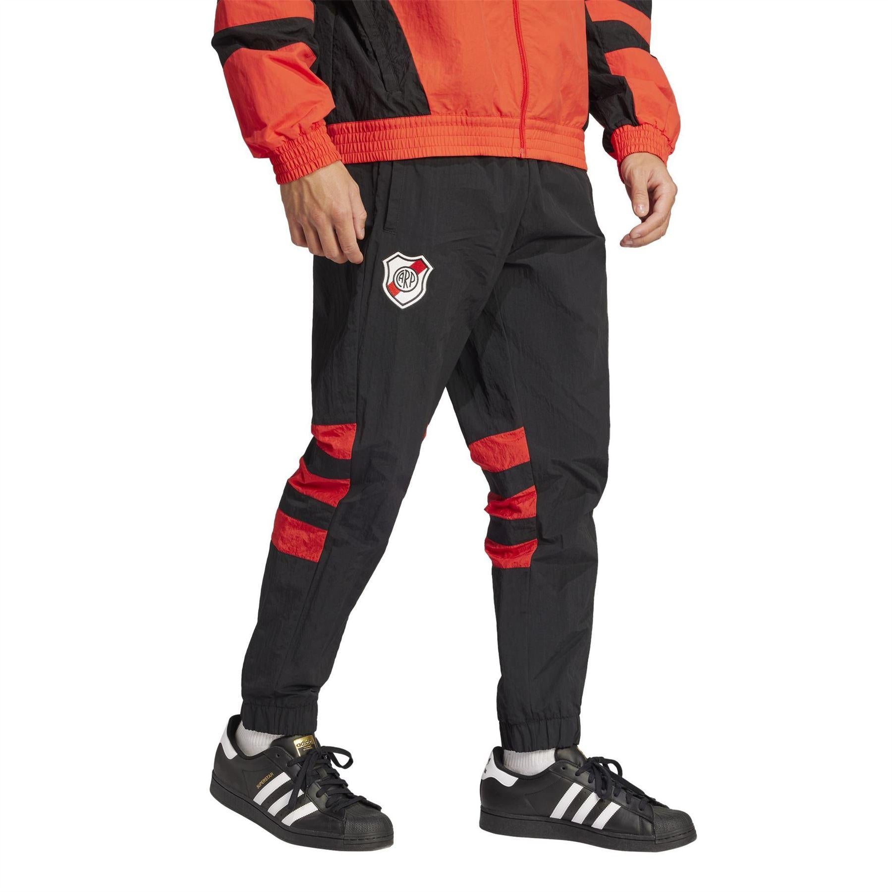 Black - Pack Shot - Adidas Mens Club Atlético River Plate Tapered Tracksuit Bottoms