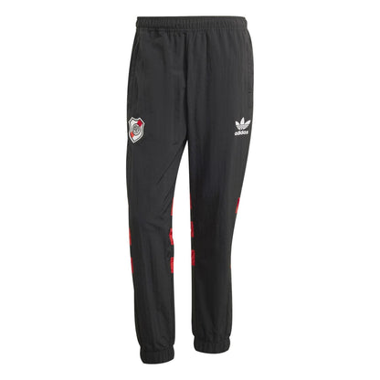 Black - Front - Adidas Mens Club Atlético River Plate Tapered Tracksuit Bottoms
