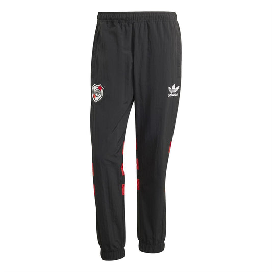 Black - Front - Adidas Mens Club Atlético River Plate Tapered Tracksuit Bottoms