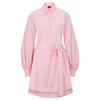 Pink - Front - Hugo Womens-Ladies Kaisanna Shirt Dress