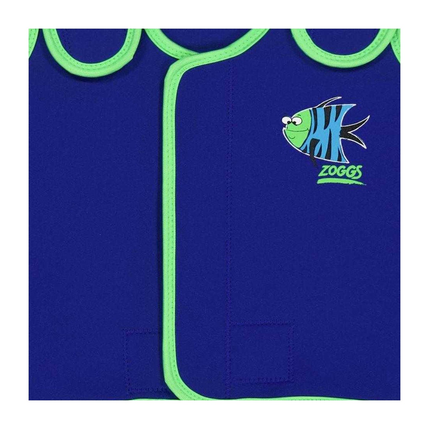 Blue - Side - Zoggs Baby Sea Saw Fish Wrap One Piece Swimsuit