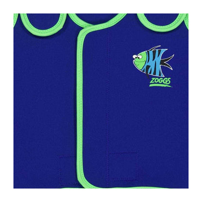 Blue - Side - Zoggs Baby Sea Saw Fish Wrap One Piece Swimsuit