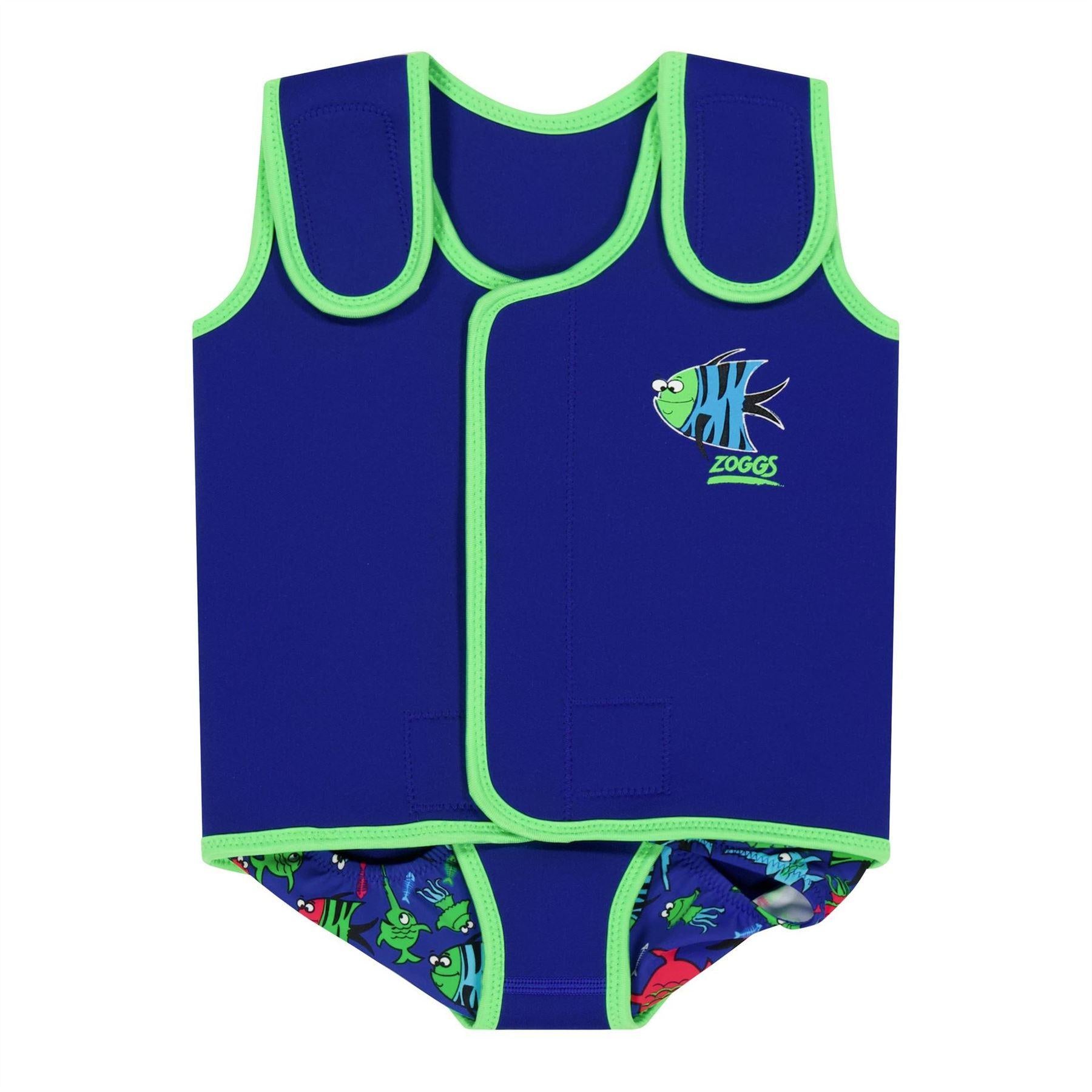 Blue - Front - Zoggs Baby Sea Saw Fish Wrap One Piece Swimsuit