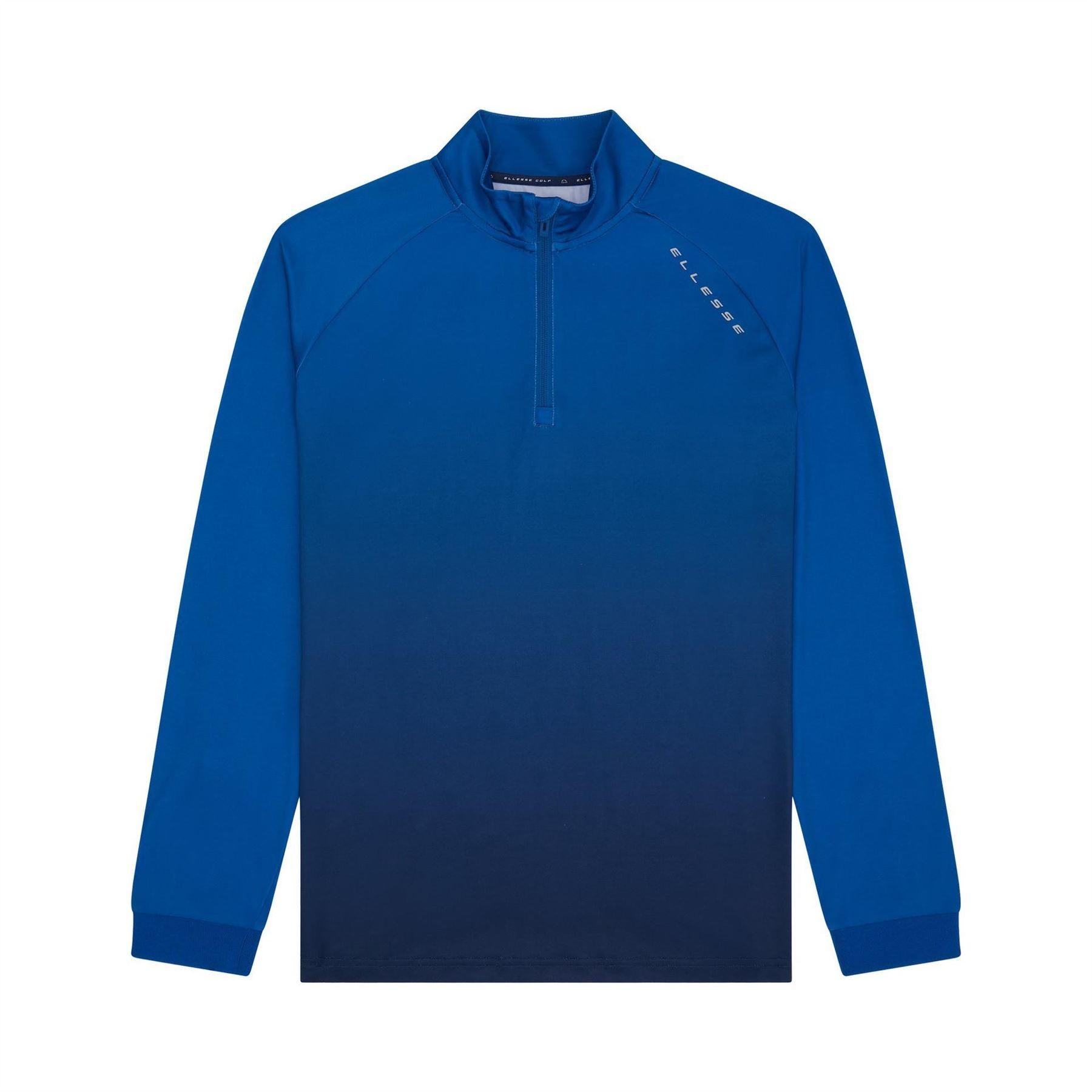 Blue - Front - Ellesse Mens Ombre Half Zip Jumper
